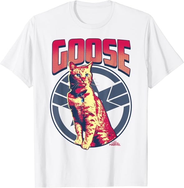Captain Marvel Goose Tonal Portrait Symbol Graphic T-Shirt T-Shirt
