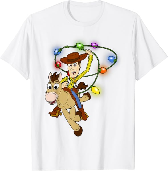 Disney Pixar Toy Story Woody Christmas Light Lasso T-Shirt