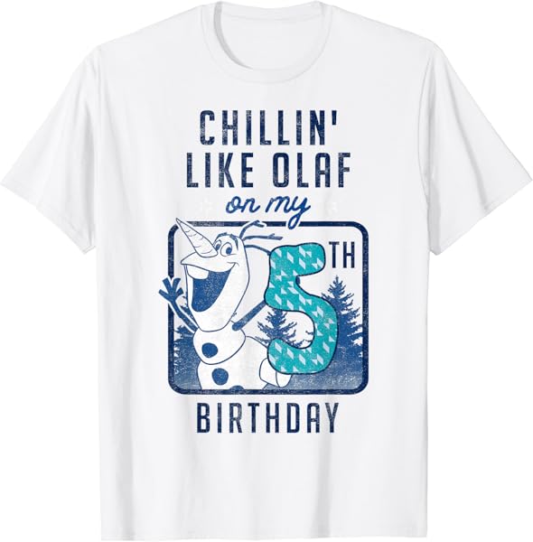 Disney Frozen Chillin\' Like Olaf On My 5th Birthday T-Shirt