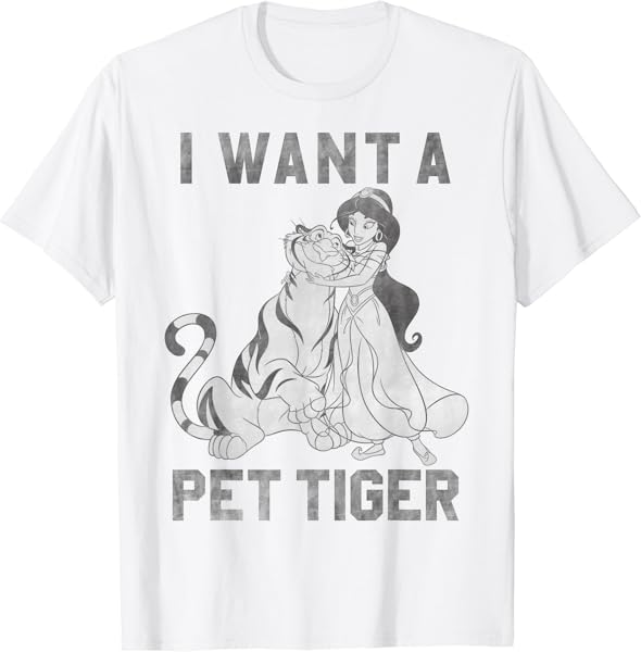 Disney Aladdin Jasmine And Rajah I Want A Pet Tiger T-Shirt
