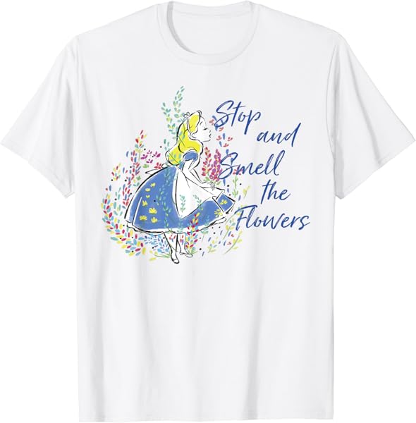Disney Alice In Wonderland Stop And Smell The Flowers T-Shirt