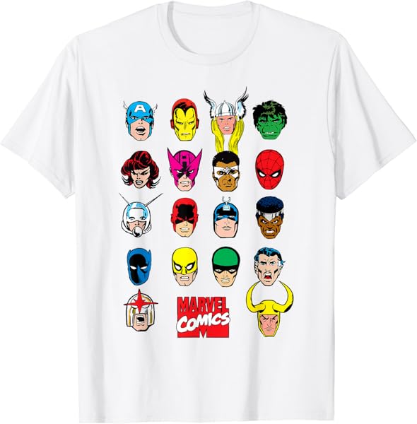 Marvel Avengers Character Heads Graphic T-Shirt T-Shirt