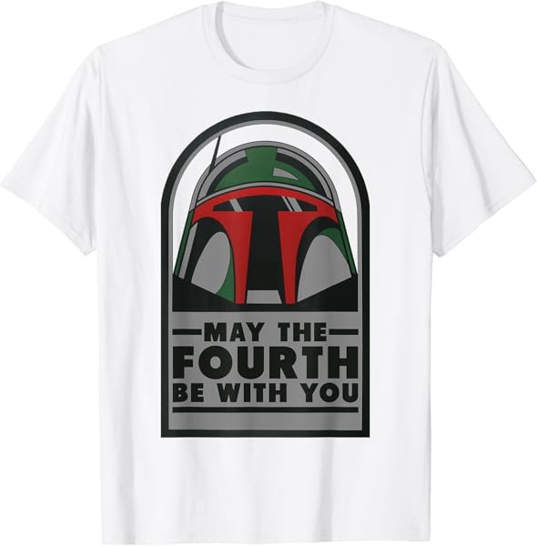 Star Wars May The Fourth Boba Fett Helmet Poster T-Shirt