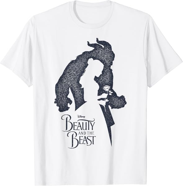 Disney Beauty And The Beast Belle And Beast Silhouette T-Shirt