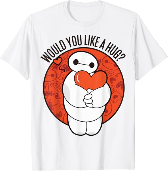 Disney Big Hero 6 Valentine\'s Day Baymax Hug Heart Logo T-Shirt
