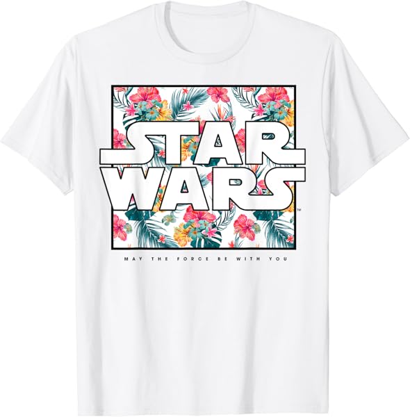 Star Wars May The Force Be With You Floral Box Logo T-Shirt