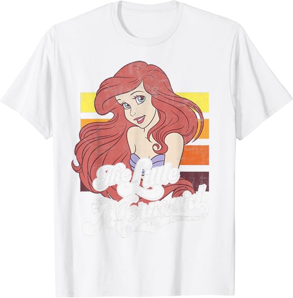 Disney Little Mermaid Vintage Stripes Graphic T-Shirt T-Shirt