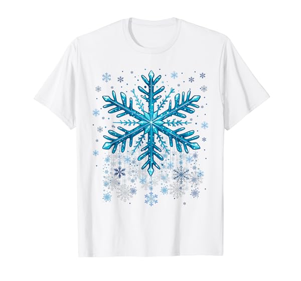 Winter Blue Snowflake Christmas Xmas Costumes Men Women T-Shirt