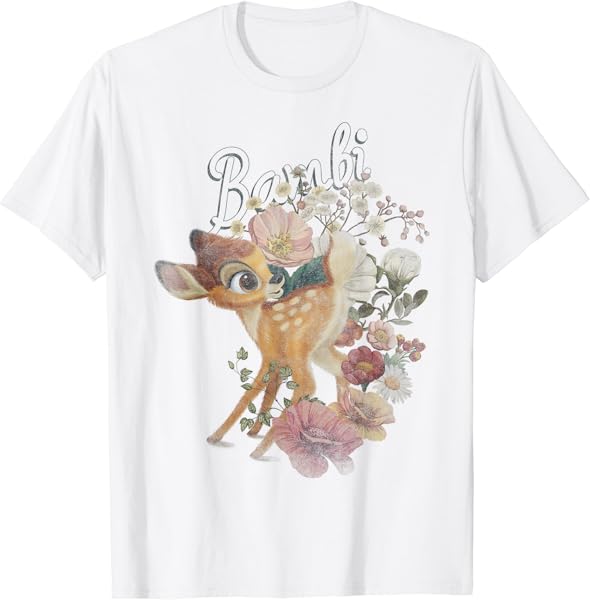 Disney Bambi Vintage Floral Poster T-Shirt