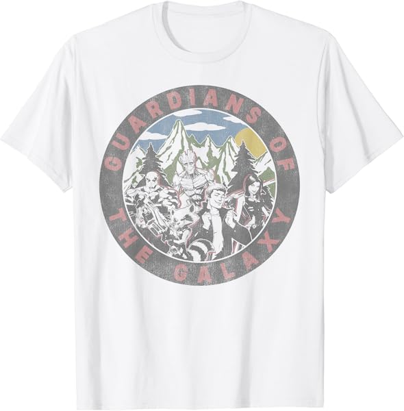 Marvel Guardians Of The Galaxy Group Shot Retro T-Shirt