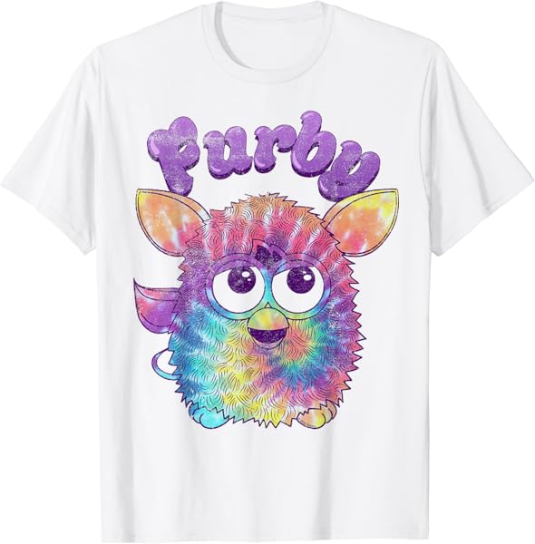 Furby Tie Dyed Cute Portrait Logo T-Shirt
