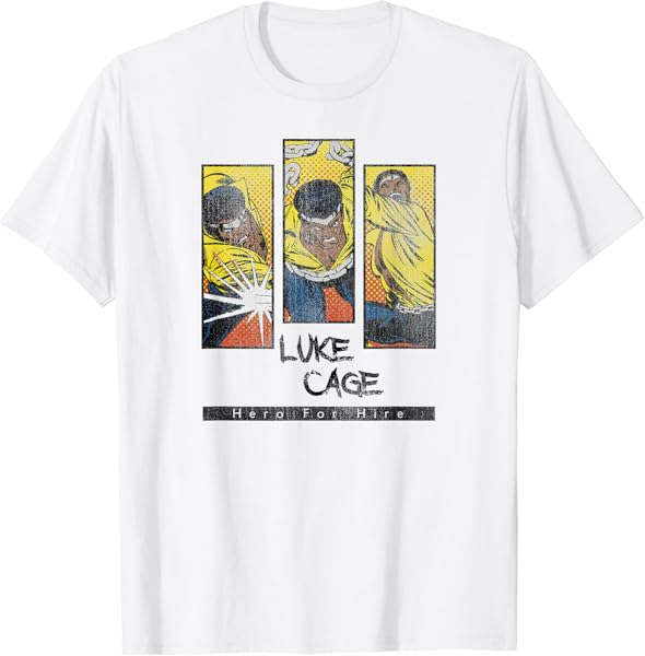 Marvel Luke Cage Heroes for Hire Comic Panels T-Shirt