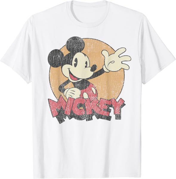 Disney Mickey And Friends Mickey Mouse Retro Distressed T-Shirt