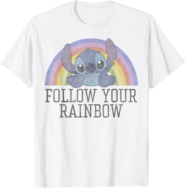 Disney Lilo & Stitch Follow Your Rainbow T-Shirt