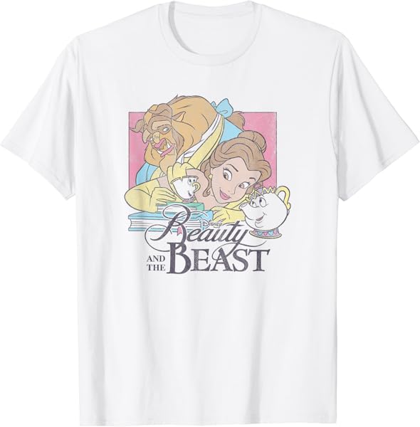 Disney Beauty And The Beast Vintage Group Logo Poster T-Shirt