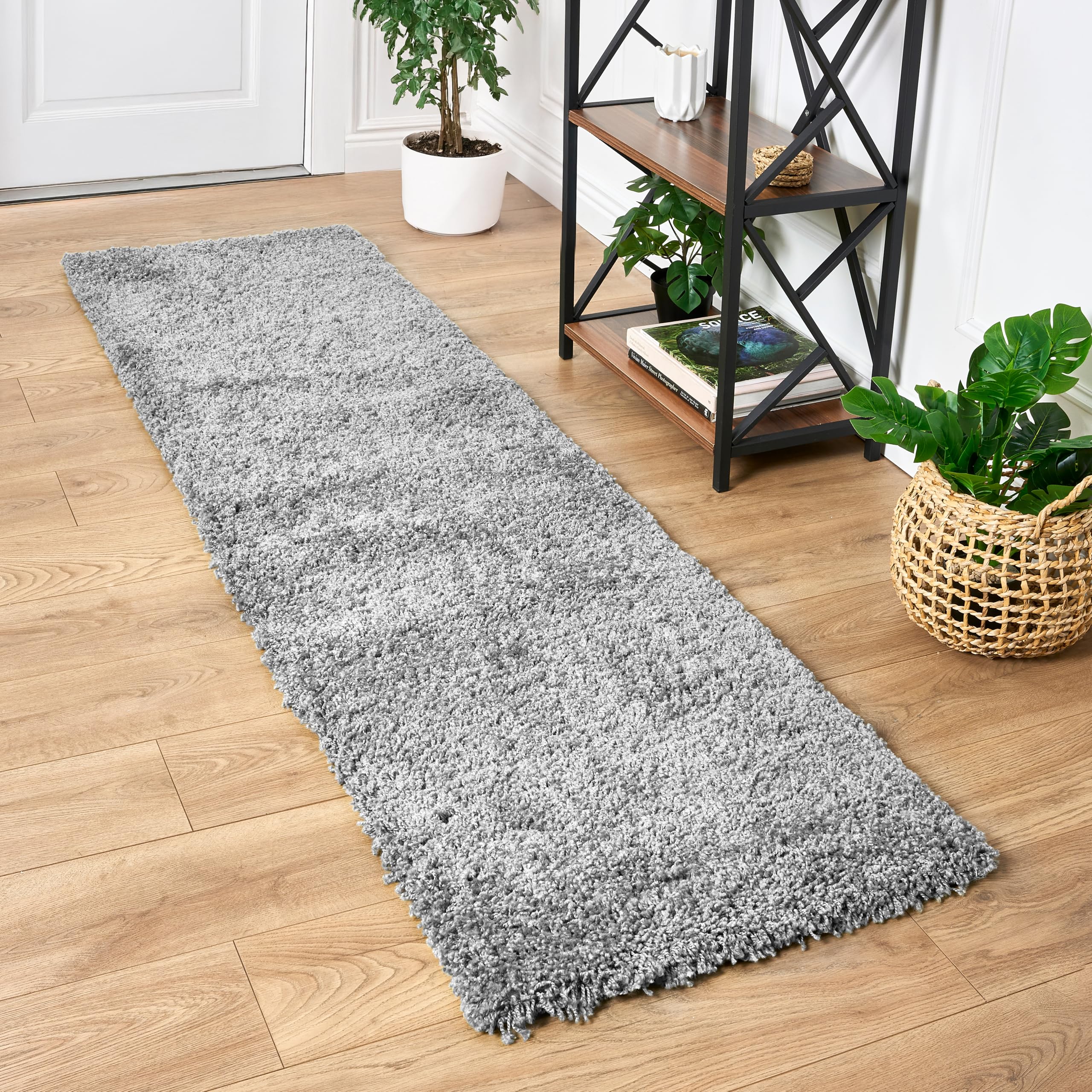 Bravich Navy Blue Shaggy Rug 80 x 150cm (2'7" x 4'11") 5cm Pile Medium Thick Fluffy Living Room Hessian Backed Washable — view 46