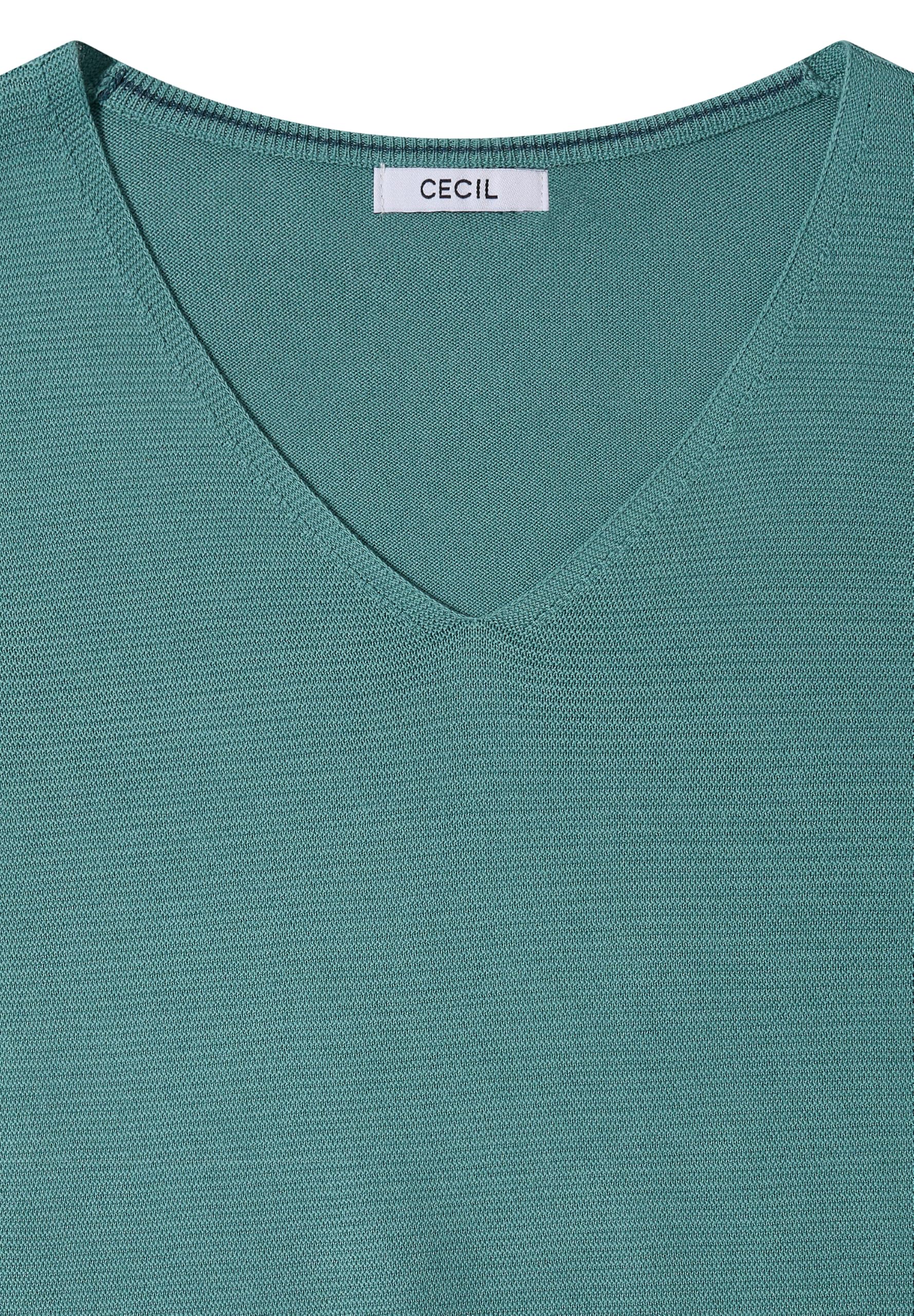Cecil Damen 3/4-Arm Pullover mit V-Neck und Strukturfront