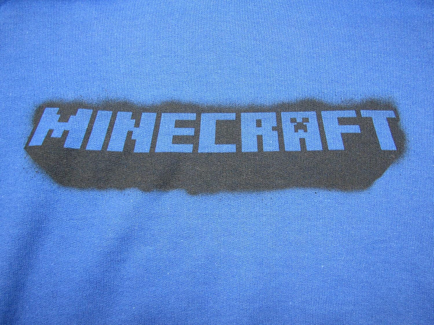 Minecraft Grunge Logo Youth Royal Blue Graphic Hoodie