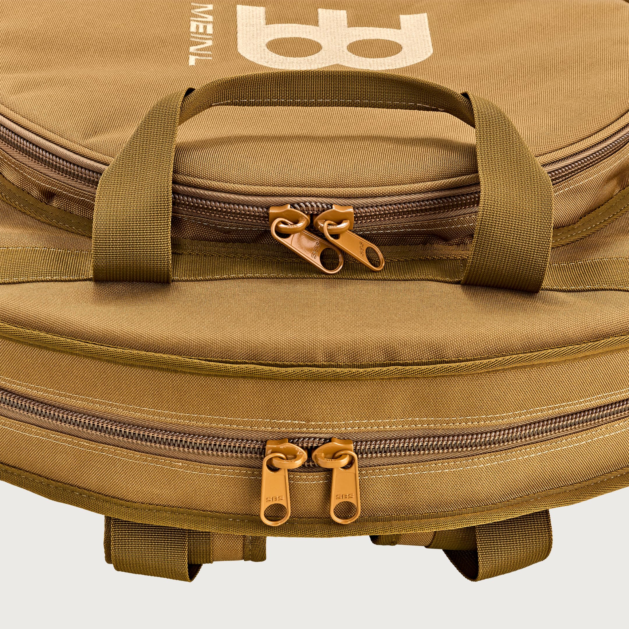 Meinl Cymbals Pro Cymbal Bag – Tasche für Schlagzeugbecken bis 22 Zoll – Extra Hi-Hat Fach, Schultergurt, Tragegriff – Drum Zubehör, Hellbraun (MCB22CB)
