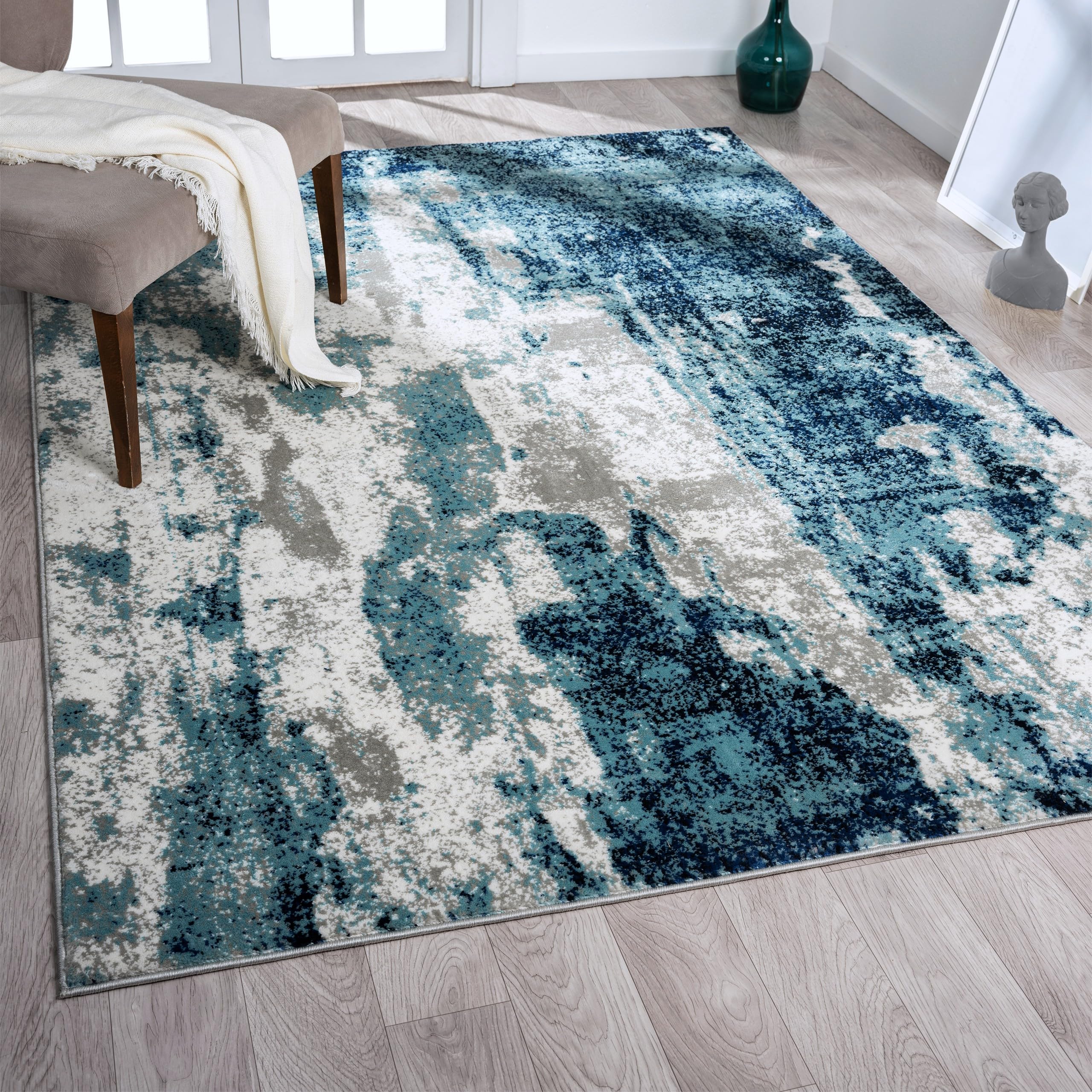 Amazon｜LUXE WEAVERS ラグ - ビクトリアモダンエリアラグ 抽象的な