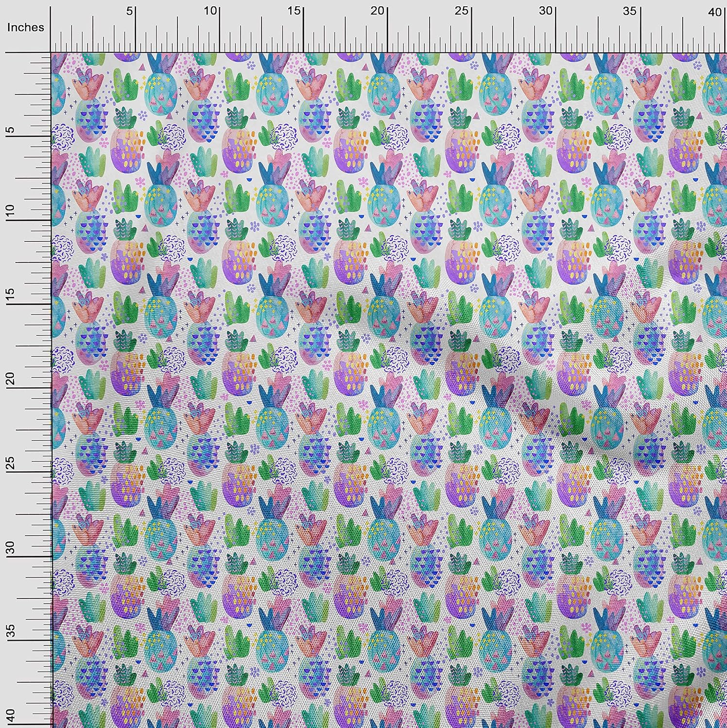oneOone Cotton Jersey Medium Purple Fabric Pineapple Quilting Supplies Print Sewing Fabric by The Yard 58 Inch Wide