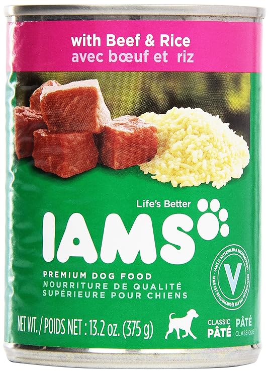Iams, Premium Dog Food, Beef & Rice Entree, 13.2 oz Pet