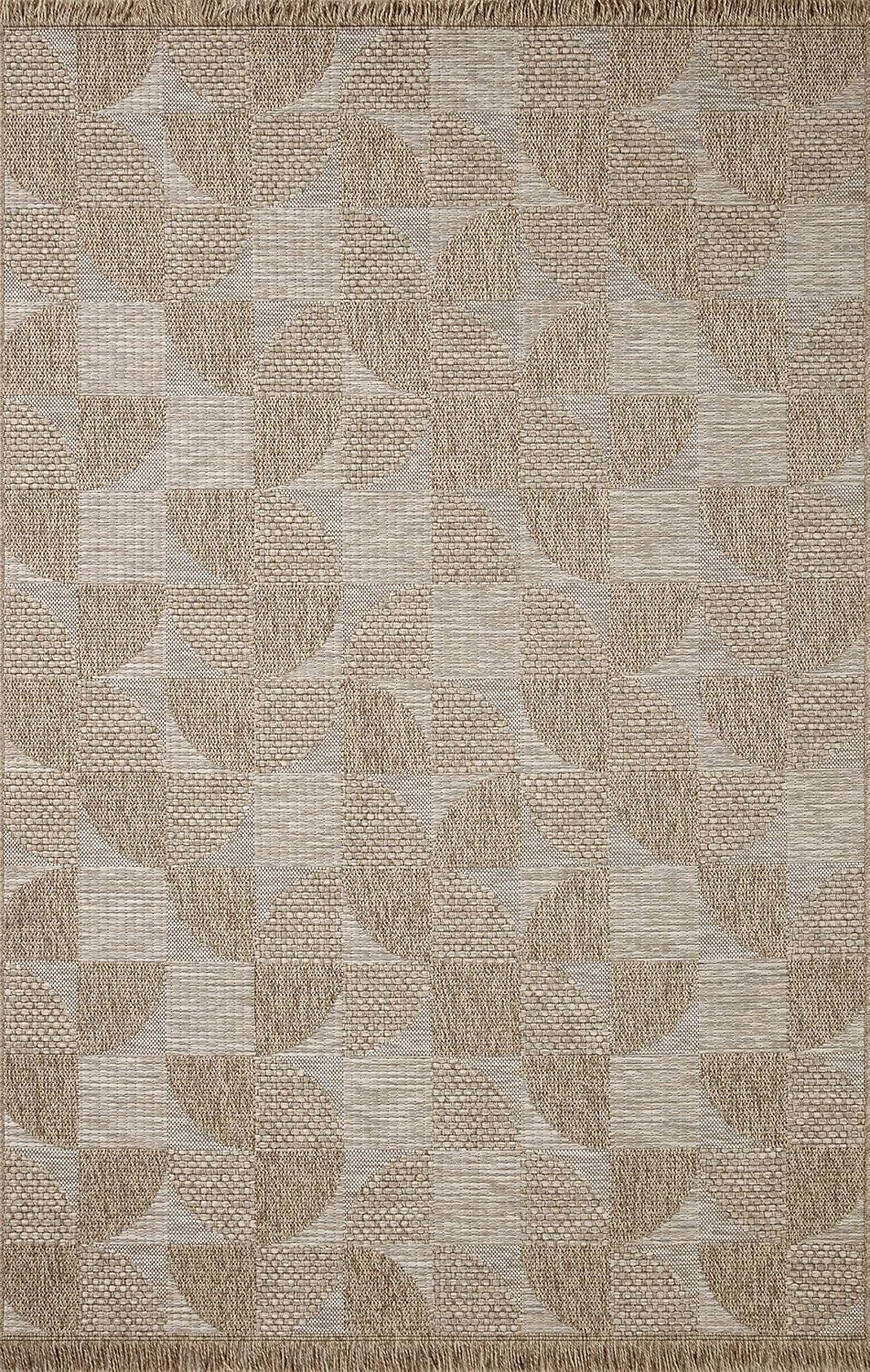 Gray Geometric Flat Woven 4' x 6' Washable Synthetic Rug