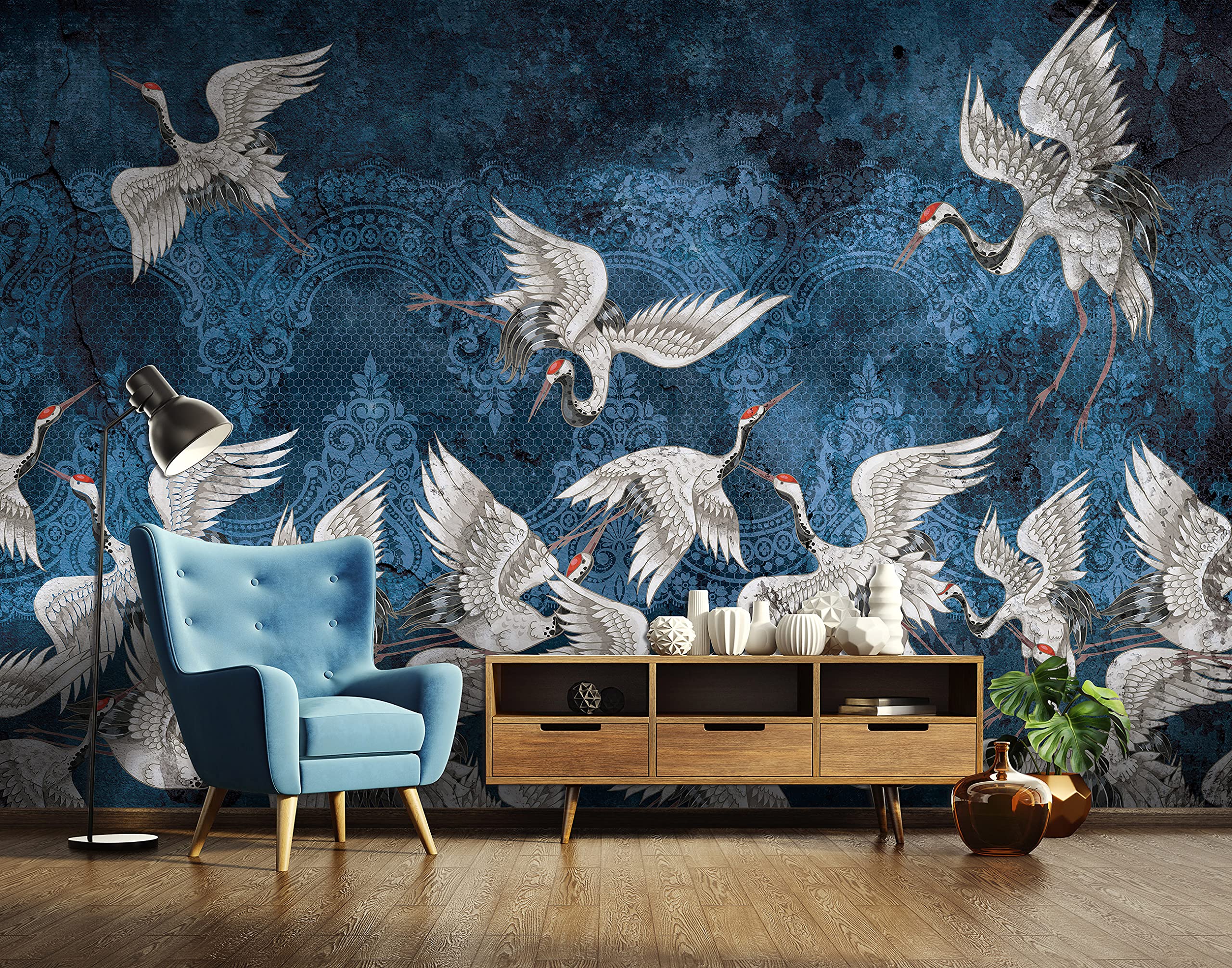 WallArena - Żurawie do tapet winylowych - VEXL (208 x 146 cm) 2 sztuki tapety do salonu i sypialni - - Tapety - Pokrycie ścian - Ściana funkcyjna i ściana ze zdjęciami - Żuraw