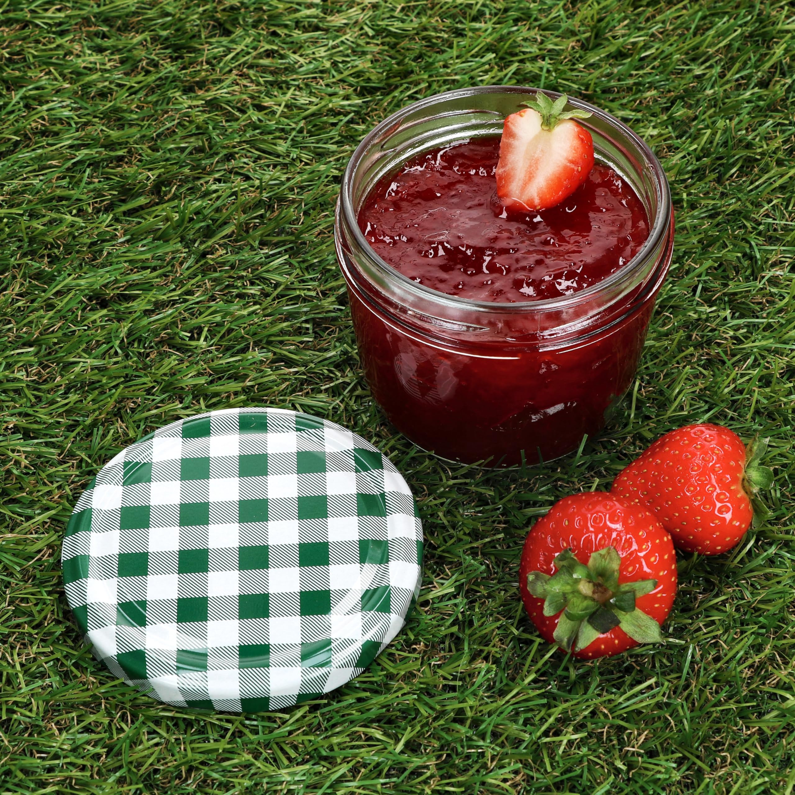 MamboCat 25er Set Sturzglas 230ml - Einmachgläser Mit Erdbeer-Deckel