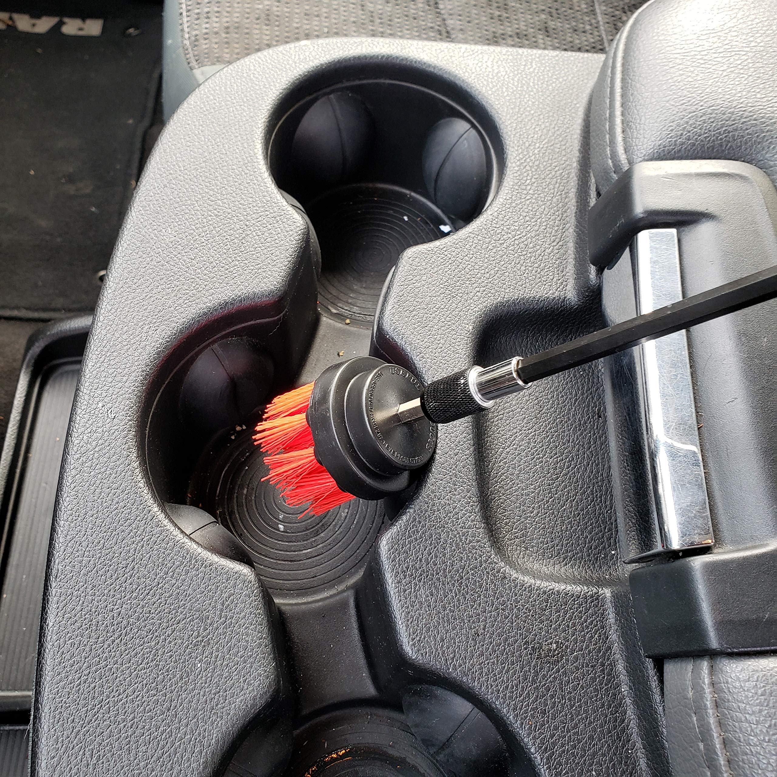 Juego de 3 cepillos para taladro, con cepillo de limpieza Trae It On Power Scrubber | Plus 6 pulgadas de extensión, uso en lechada, coches, superficies de baño, azulejos, placa base, ducha y bañeras