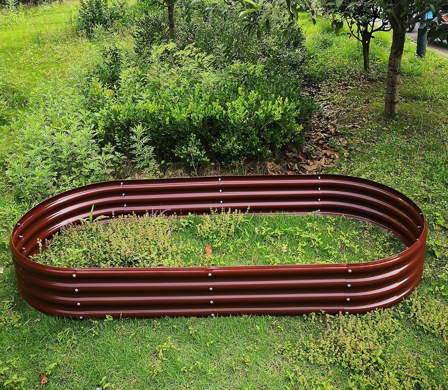 Aozora 2 Pcs Metal Raised Garden Bed,7-ft Planter Raised Beds Garden,Galvanized Raised Garden Beds for Vegetables Flower Herb (Brown) : Patio, Lawn & Garden