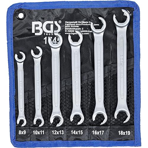 BGS 1745 | Double Ring Spanner Set, open Type | 8 x 9-18 x 19 mm | 6 pcs.