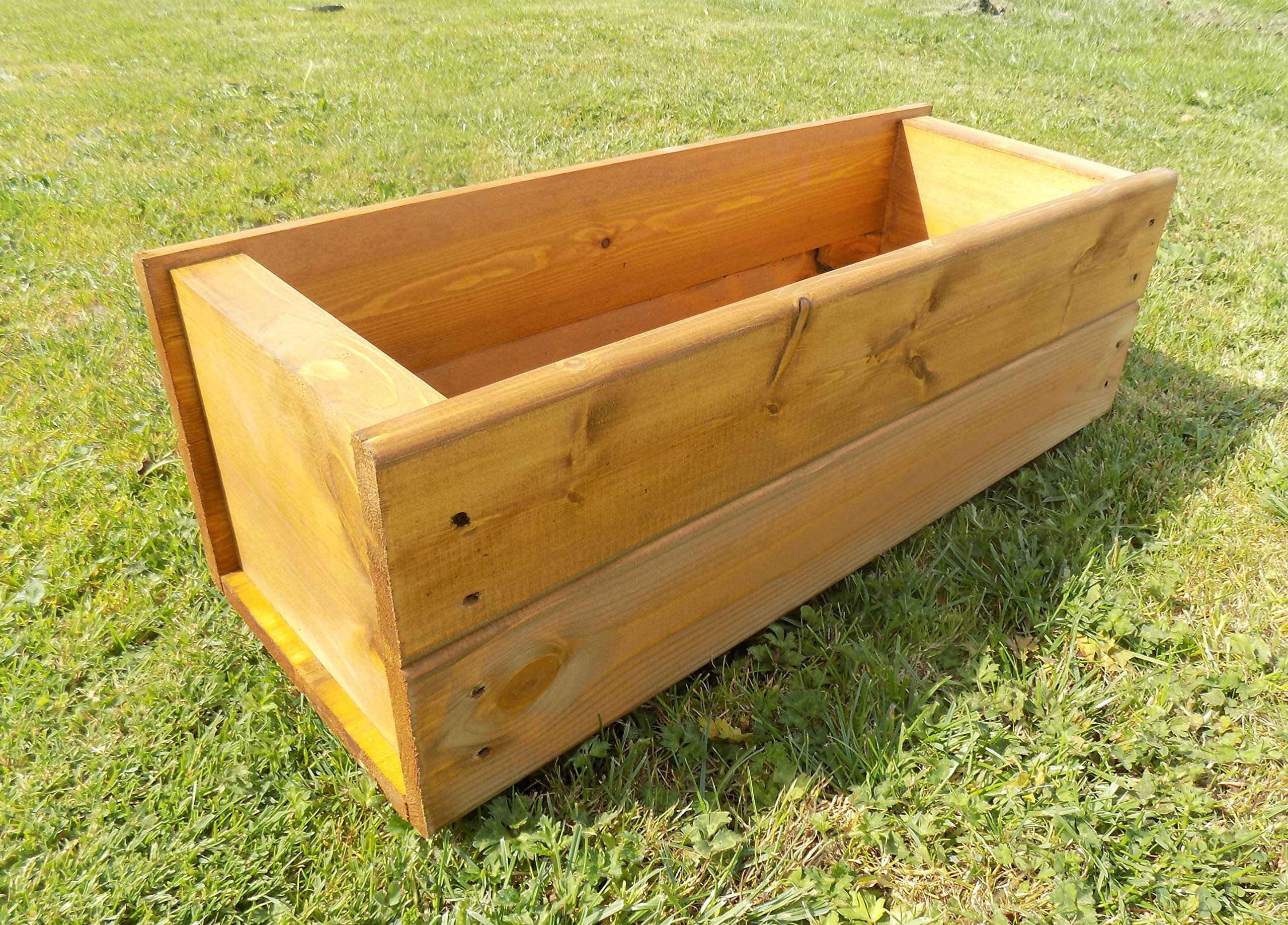 Ruddings Wood Brown 60Cm Wooden Trough Planter - Plant Container Box