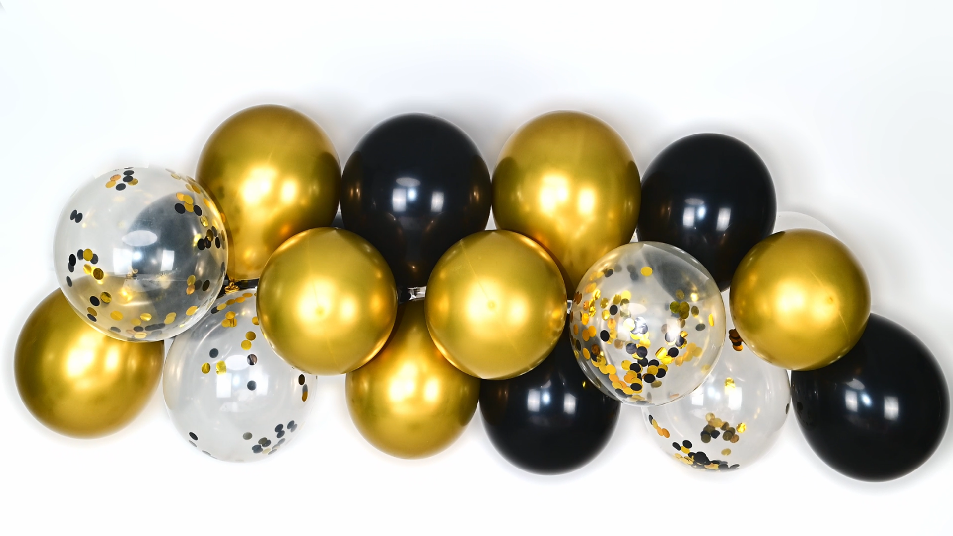 Ballon Or Noir Anniversaire, 50pcs Ballons En Latex Noir Ballon Noir Confettis Or Ballons De Fête Ballon Confettis Or Pour Baby Shower, Anniversaire, Graduation, Décoration De Célébration De Mariage