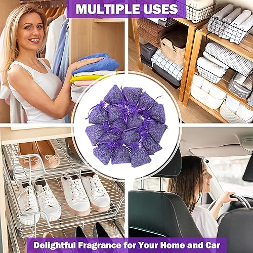 Miniatura 2 de Bolsitas de lavanda francesa para cajones y armarios, aromas frescos, juego de 16, bolsitas de fragancia para el hogar para armarios, morado, LV-A-1