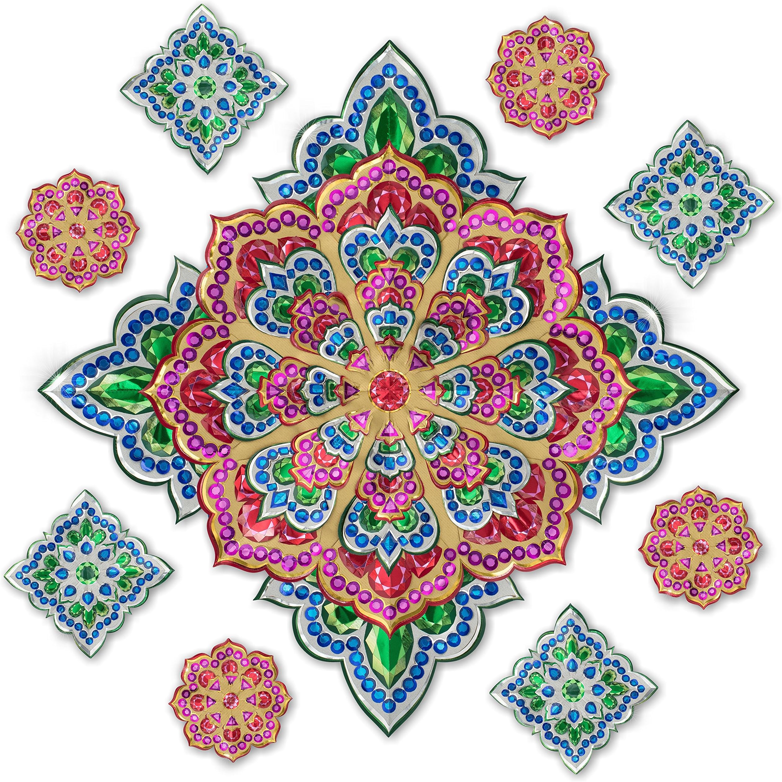 SUKKAH STAR DIY PAPER CRAFT KIT, JEWEL ARTISTIC STARS, Style # 9928, SET OF 9, 18 COLORS, 20X20 INCHES, AGES 15 & UP