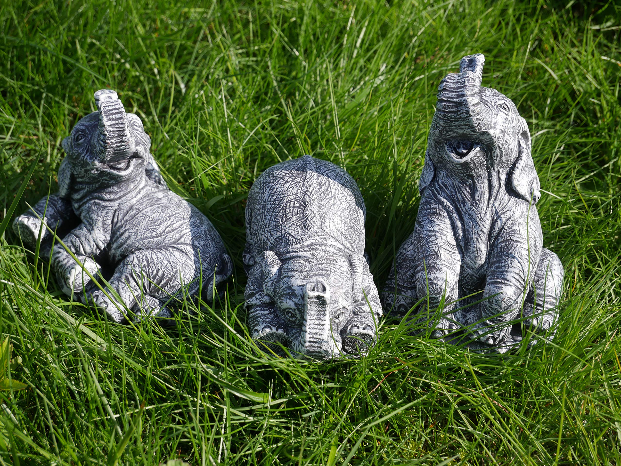 Buy Garden Mile Set of 3 Garden Ornaments Outdoor Elephants Statue with