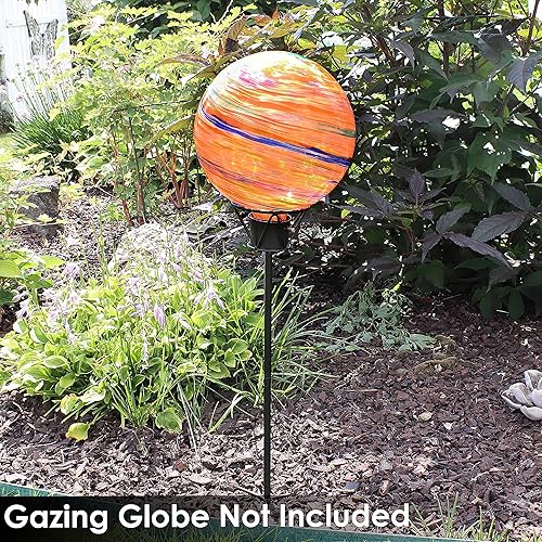 Miniatura 7 de Sunnydaze Soporte de globo de observación para exteriores, soporte de bola de metal para observar bolas de 8 a 12 pulgadas, color negro, 24 pulgadas