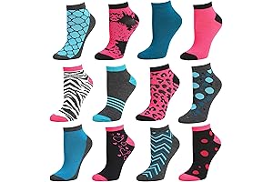 Debra Weitzner Womens Runner Ankle Socks - Low-Cut Colorful Cotton Socks with...