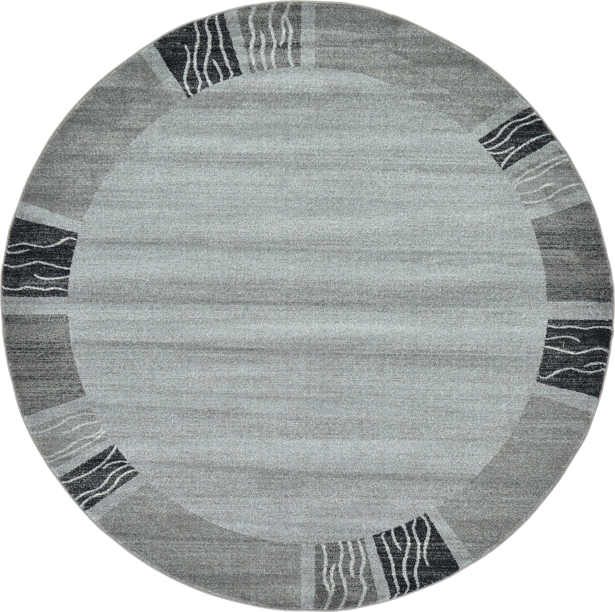 Unique Loom Del Mar Collection Area Rug - Sarah (7' 10" Round, Light Gray/ Gray)