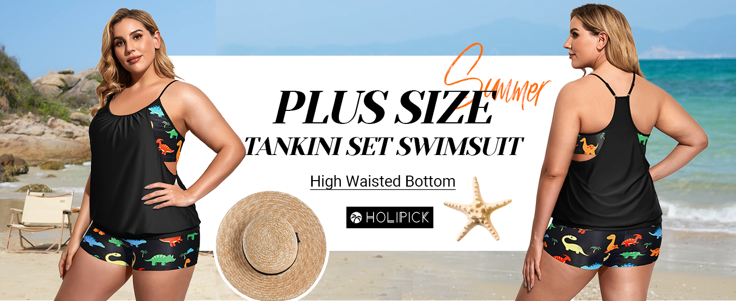 Plus Size Tankini Swimsuits For Women Tummy Control With