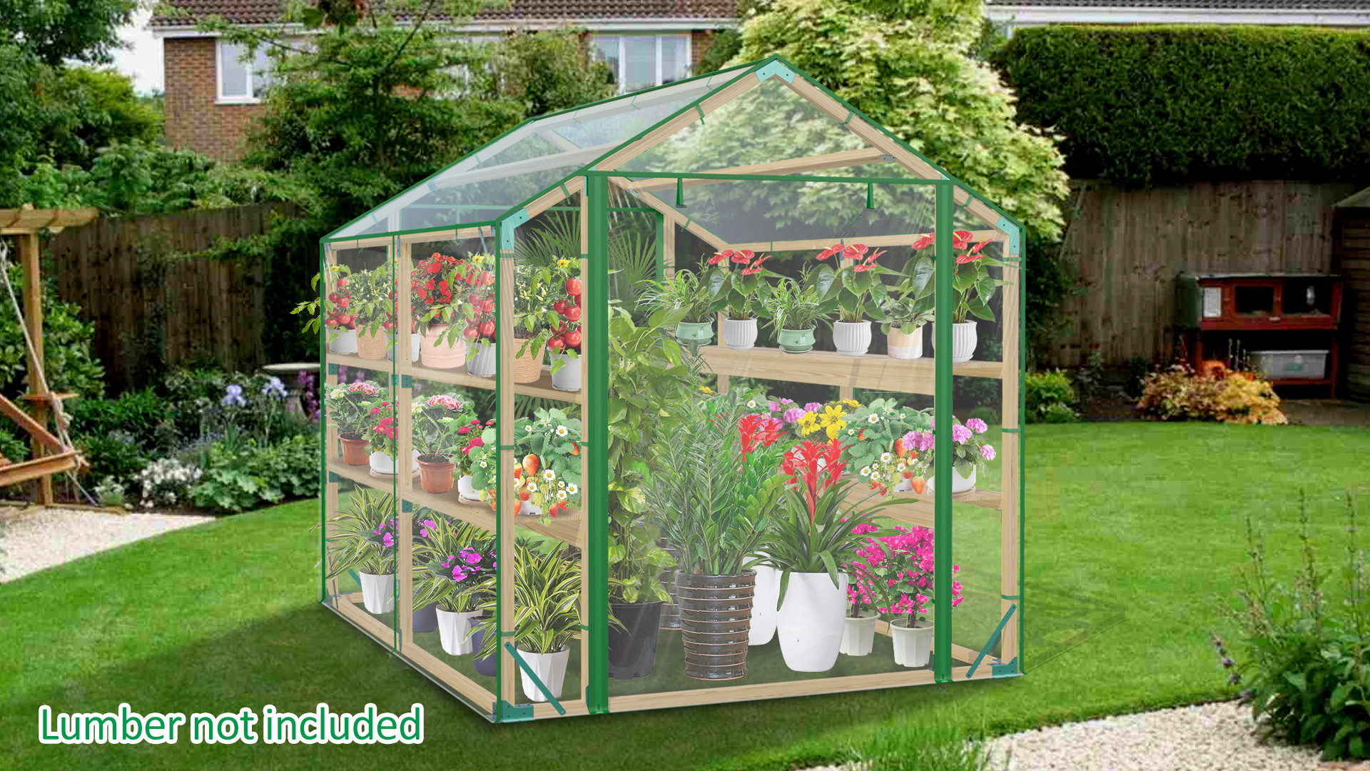Amazon.com : MOFEEZ 8x6ft Green House for Plants, Metal Frame