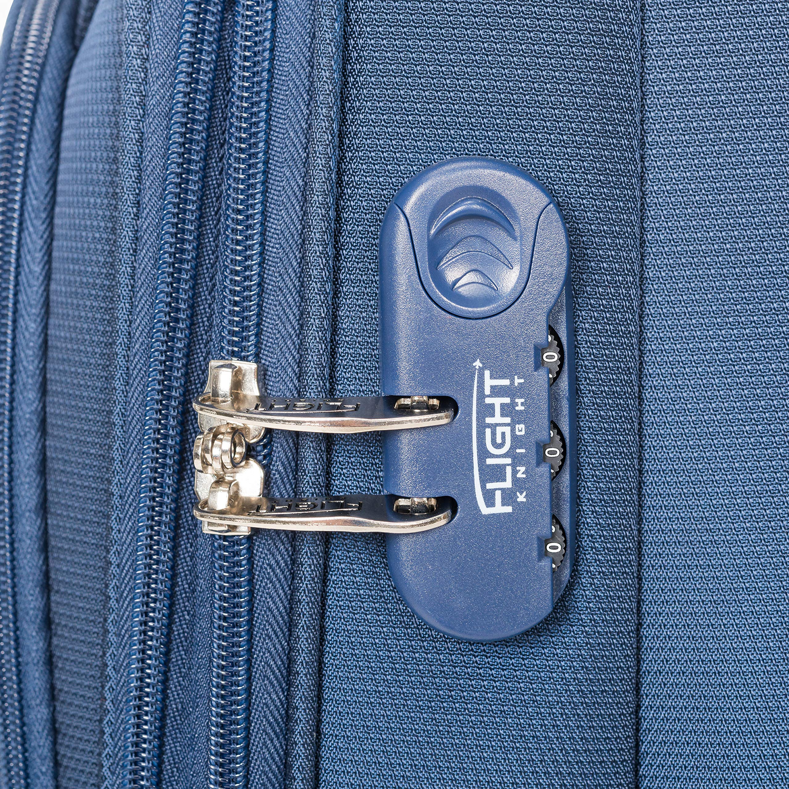 Flight Knight Lightweight 4 Wheel 800D Soft Case Suitcases Maximum Size for Delta, Virgin Atlantic Airlines Cabin & Hold Luggage Options Approved for 67 Airlines Including easyJet, BA & Many More!