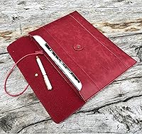 Vista 13 de Vintage pu Leather 13.5" Certificate File Sleeve Case Business Manila Clutch Envelope Bag Office Documents Folder (Army Green)