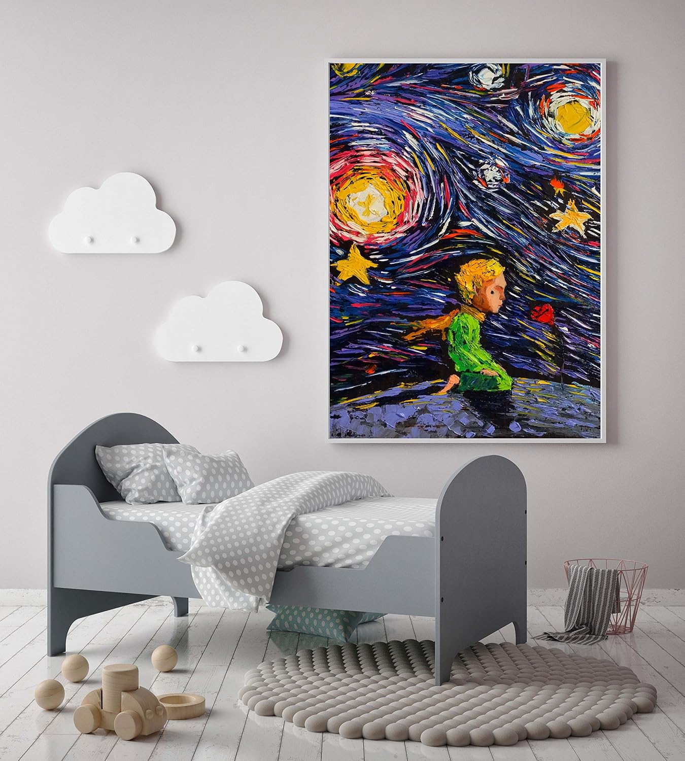 Uhomate The Little Prince Fox Le Petit Prince Little Prince Vincent Van Gogh Starry Night Posters Home Canvas Wall Art Nursery Decor Living Room Wall Decor A021 (11X14)