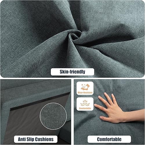 Miniatura 5 de Meilocar Sofás seccionales para sala de estar, sofá en forma de U, sofá modular de 4 asientos con diván doble, sofá grande de tela cómoda para