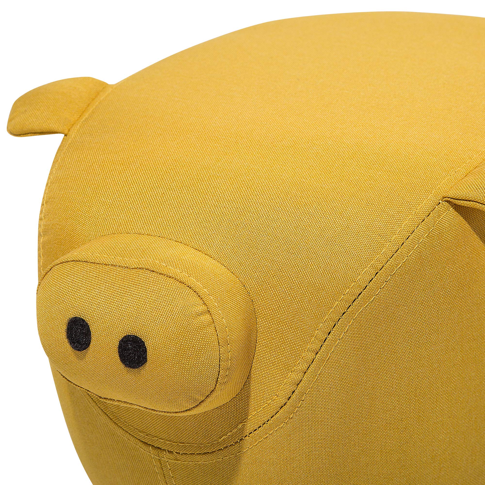 Beliani Verspielter Schweinchen-Hocker in Gelb Tierhocker für Kinder Piggy