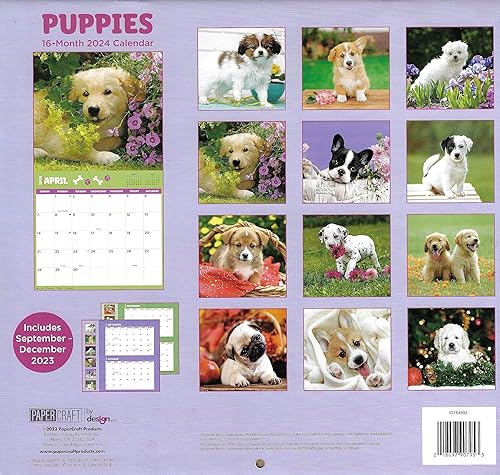 Miniatura 2 de Calendario de pared de tamaño completo de cachorros para planificar, programar y organizar