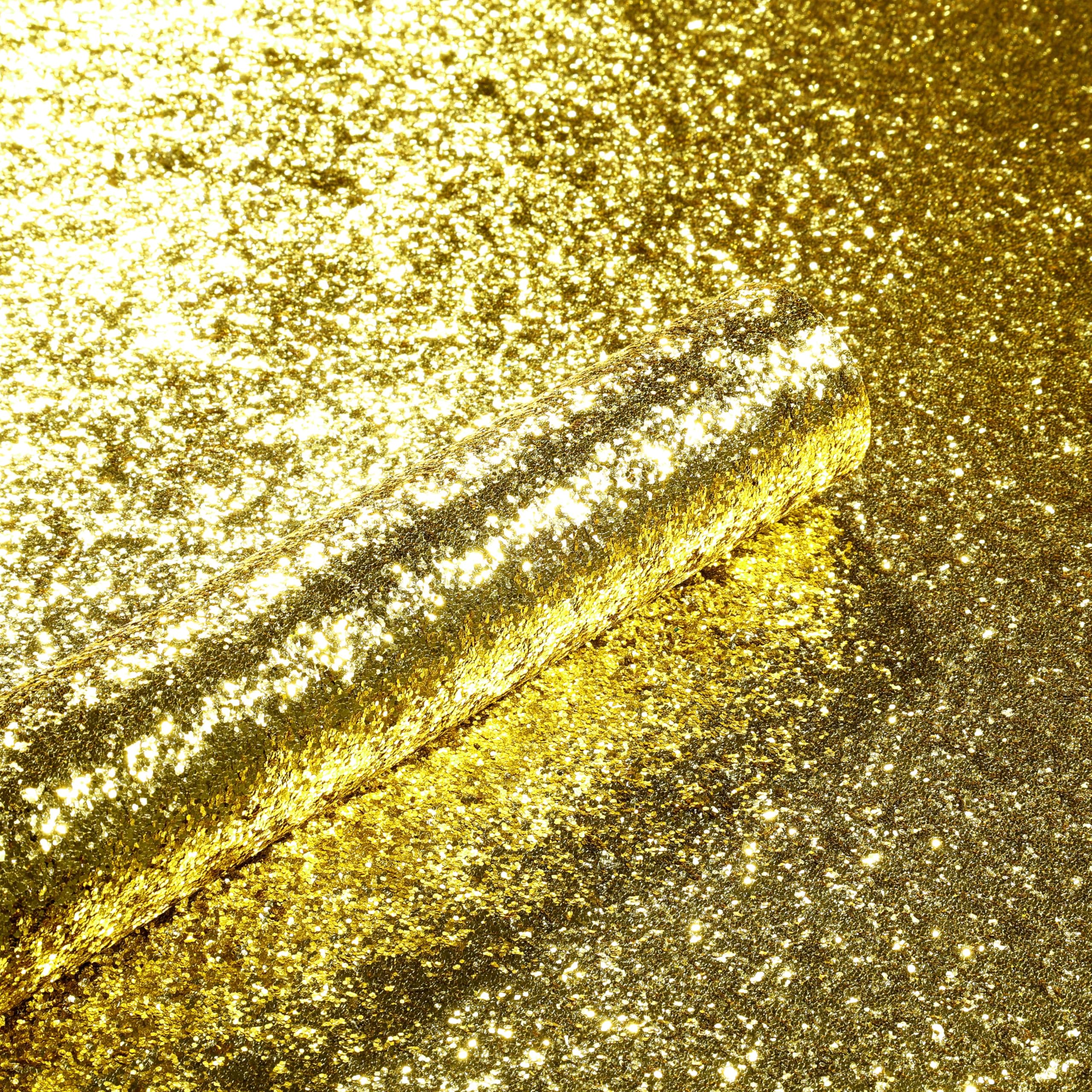 ReWallpaper Gold Glitter Vinyl Wrap Sparkle Wallpsaper Peel and Stick 40CM×7M Thick Chunky Glitter Fabric Roll Wallpaper for Living Room Gold Sticky Back Plastic for Cupboards Shelves - Image 3