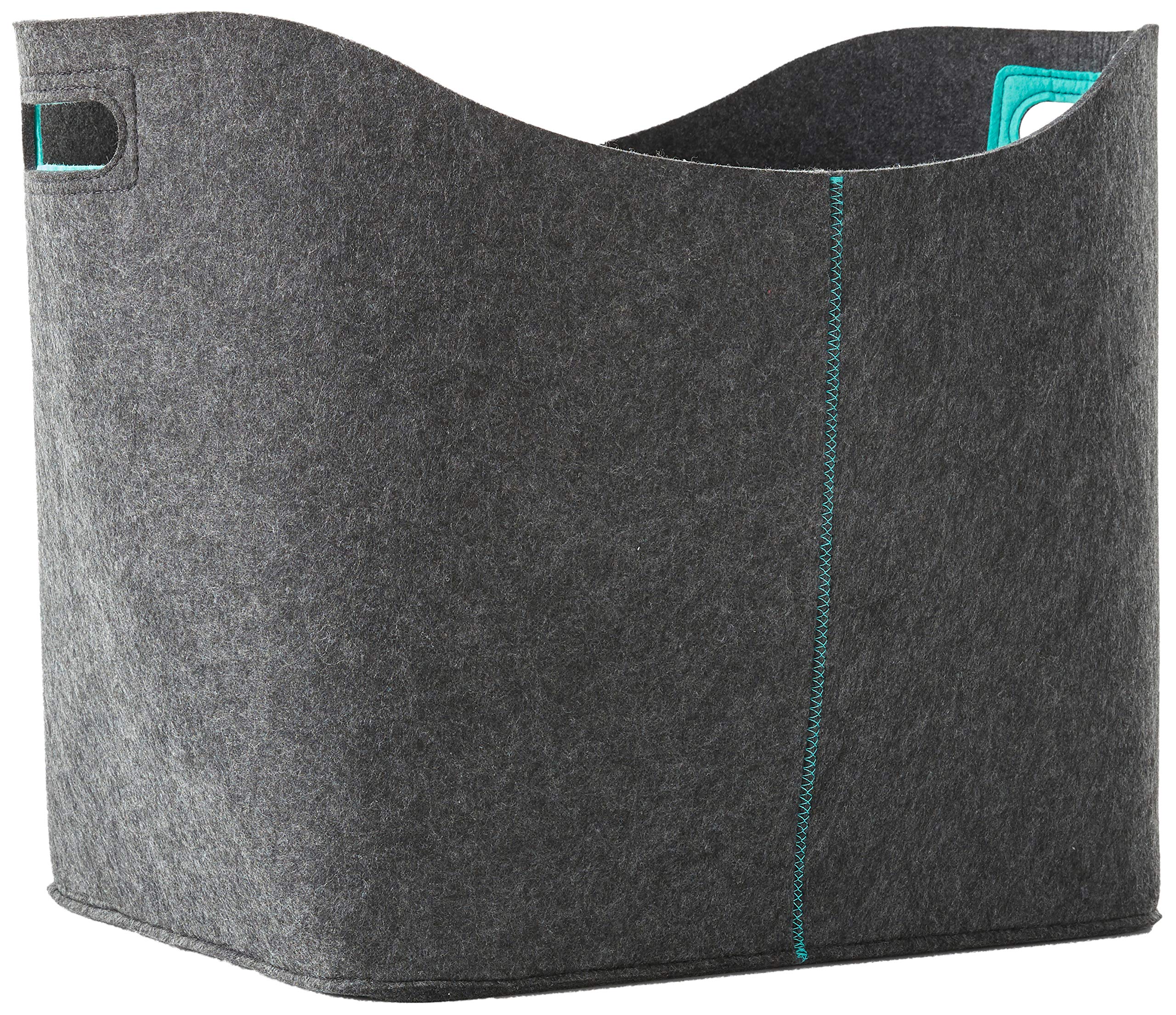 Three by Three Seattle Felt Like it! Basket, Aqua, Large (48102)